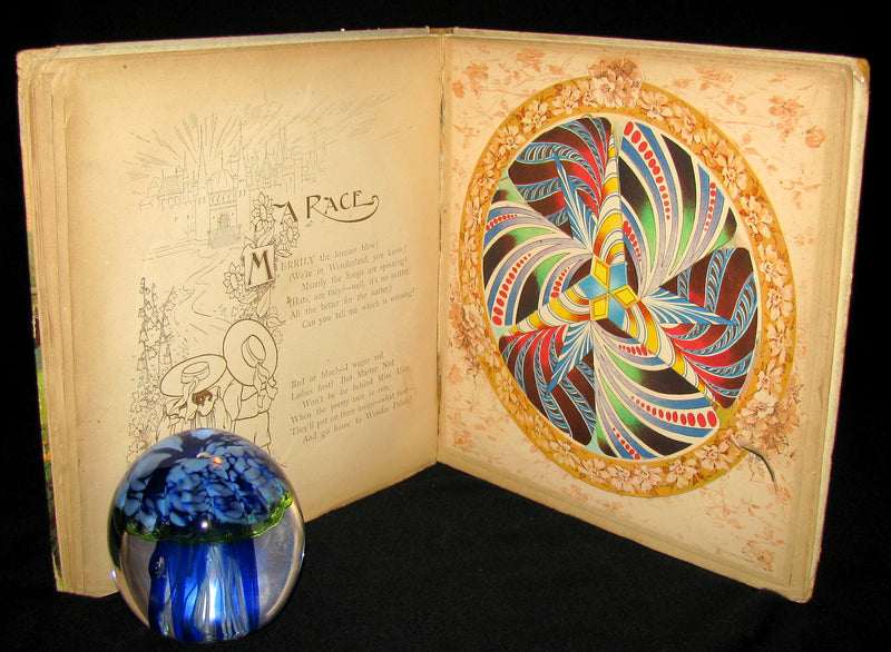 1899 Scarce Ernest Nister Revolving Book - Wonderland Pictures - 6 chromolithographed volvelles