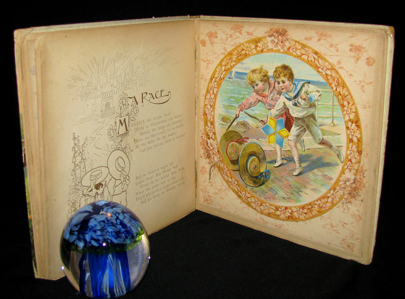 1899 Scarce Ernest Nister Revolving Book - Wonderland Pictures - 6 chromolithographed volvelles
