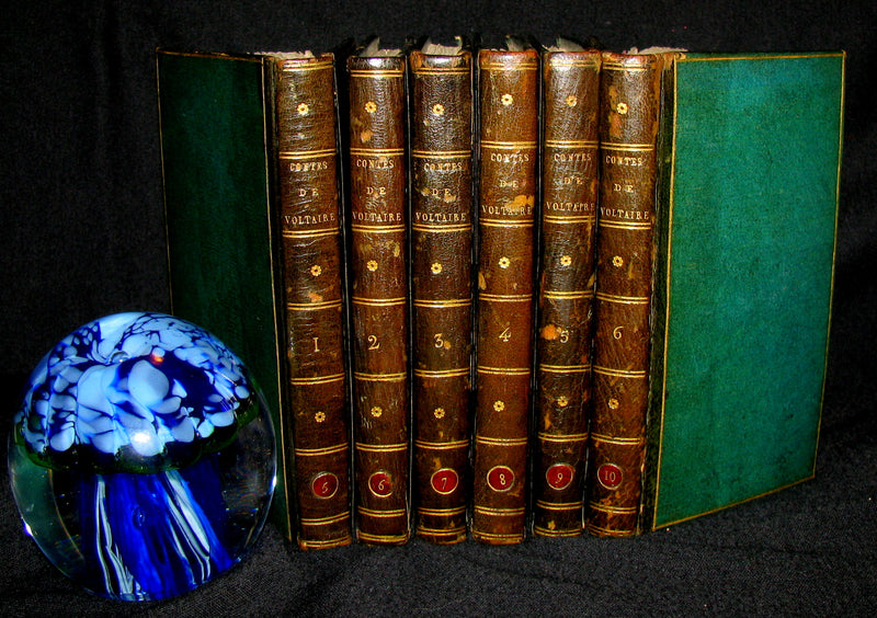 1780 Scarce French Bookset - Romans et Contes by VOLTAIRE from the Collection of comte d'Artois