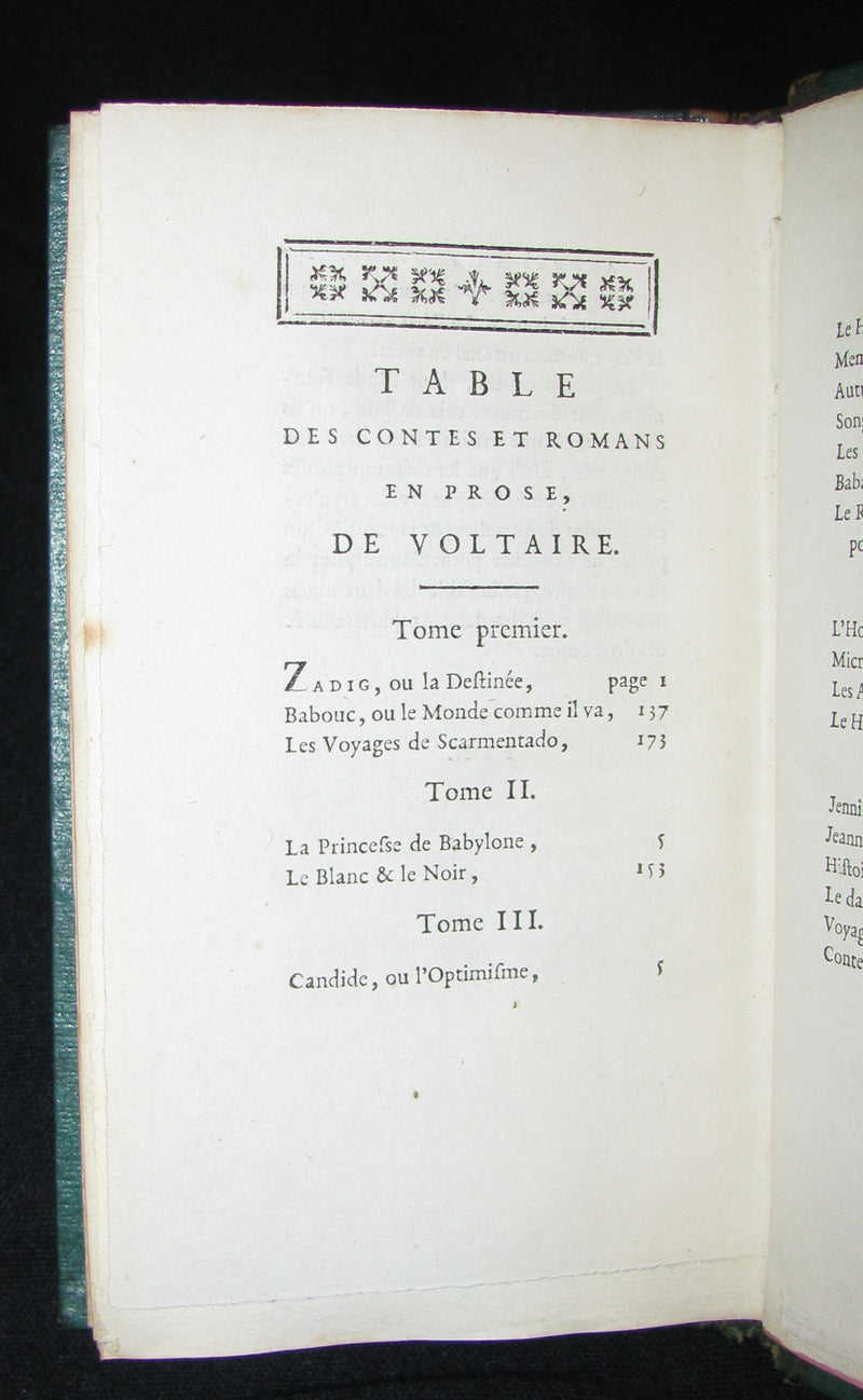 1780 Scarce French Bookset - Romans et Contes by VOLTAIRE from the Collection of comte d'Artois