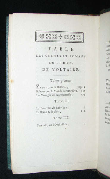 1780 Scarce French Bookset - Romans et Contes by VOLTAIRE from the Collection of comte d'Artois