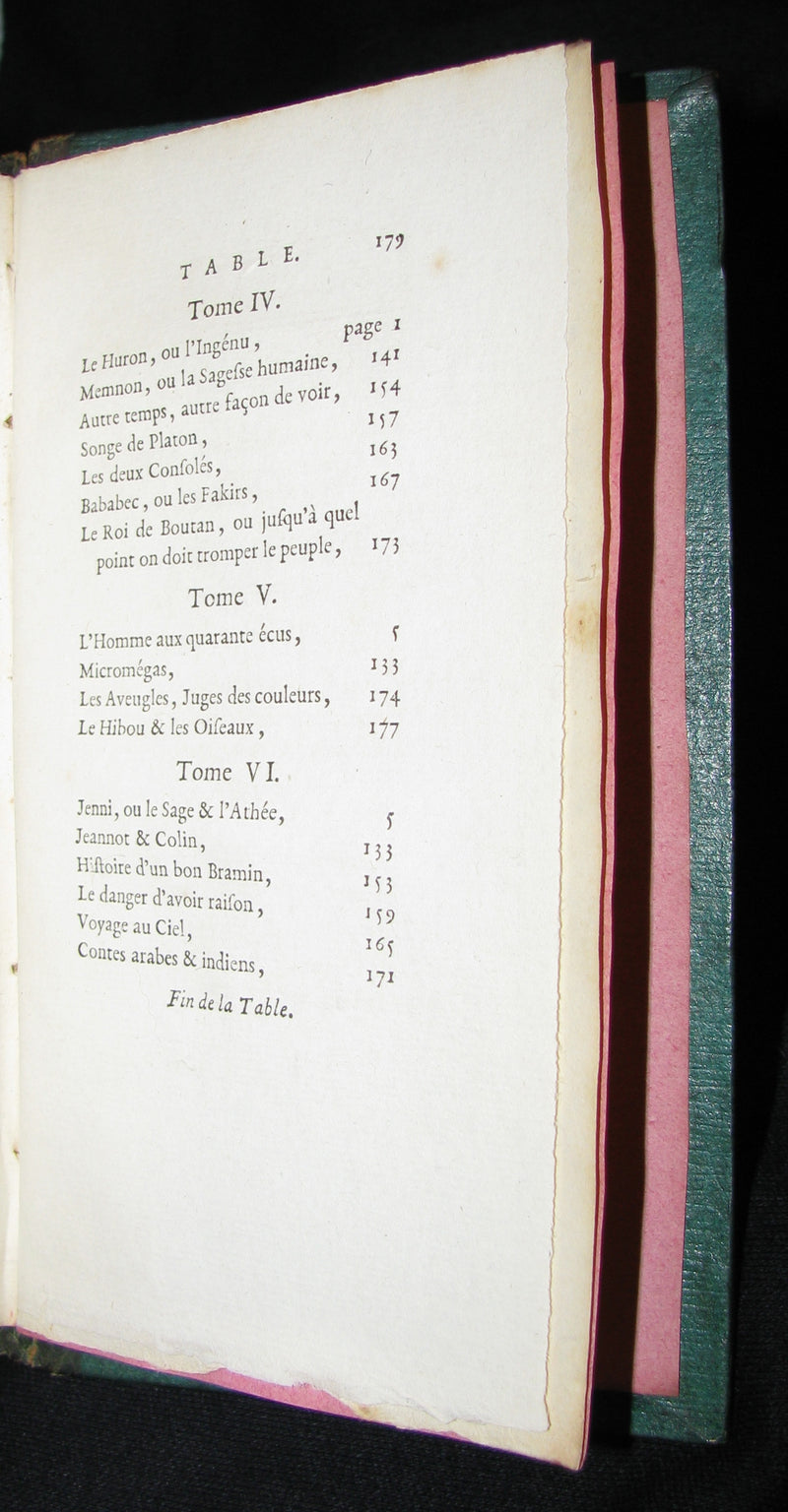 1780 Scarce French Bookset - Romans et Contes by VOLTAIRE from the Collection of comte d'Artois