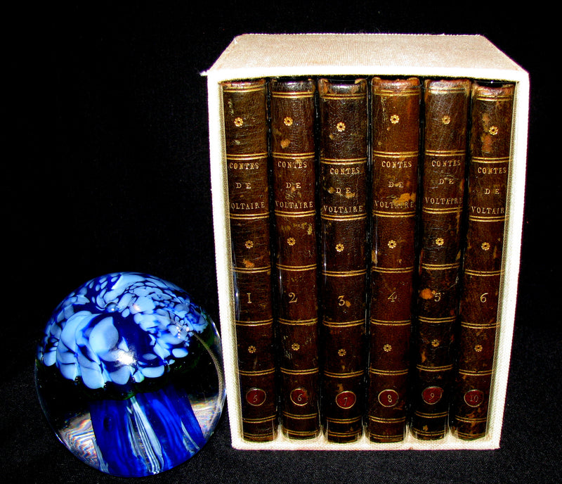 1780 Scarce French Bookset - Romans et Contes by VOLTAIRE from the Collection of comte d'Artois