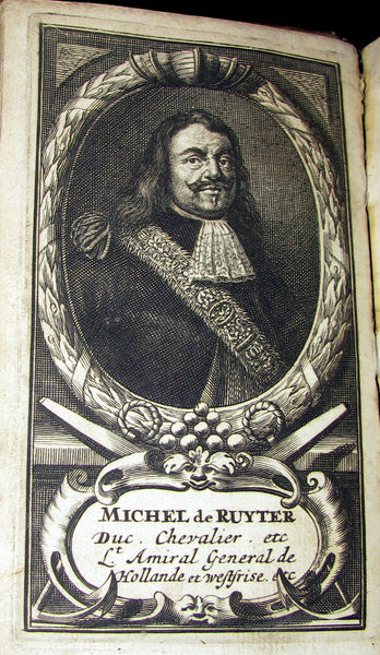 1677 Rare French Book - Famous Dutch admiral  - La Vie et les Actions du Sr. Michel de Ruyter