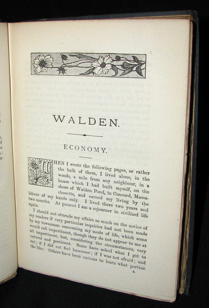 1886 Rare FIRST London Edition - WALDEN by Henry David Thoreau