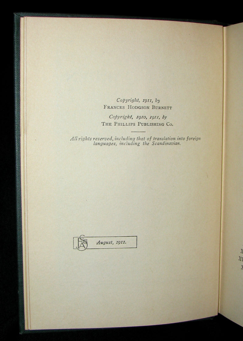 1911 Rare First Edition Book - The Secret Garden by Frances Hodgson Burnett.