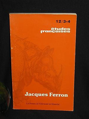 1976  - Études françaises [Ferron, Jacques]  -  Etudes francaises on Jacques FERRON