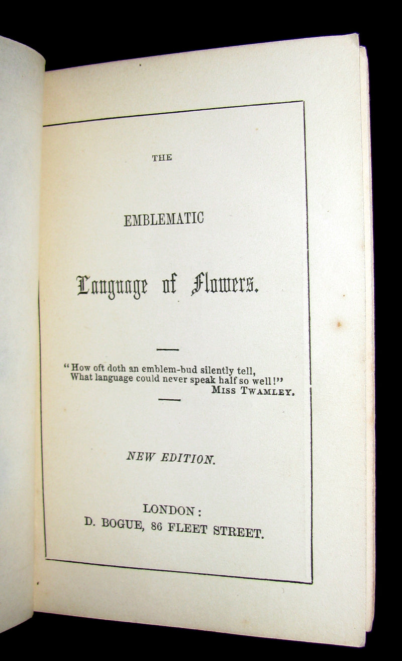 1860 Scarce Floriography Book ~ The Emblematic Language Of Flowers.