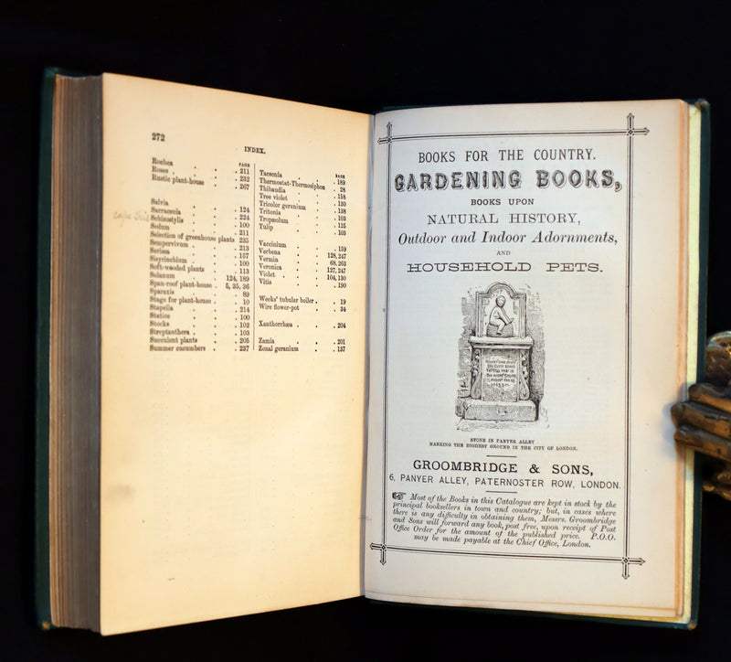 1883 Rare Victorian Book - The Amateur's Greenhouse for Plants and Flowers by the famous botanist James Shirley Hibberd.